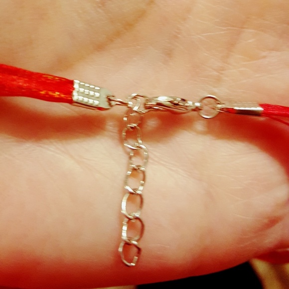 NWOT White stone heart on ribbon 17" choker - Picture 3 of 4